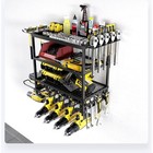 Power Tool Organizer Wall Mount 4-tier Heavy Duty Metal Storage Rack With Hooks