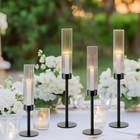 Ashelyulla Black Hurricane Candle Holders Set Of 6 Glass Taper Candlestick