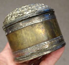 1800 s Antique Burmese Hammered Repousse Silver Burma Betel Nut Box Canister