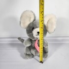 Vintage R Dakin 1980 Gray Mouse Plush With Pink Polka Dot Tie 10 