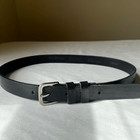 Vintage 90s Black Cowhide Leather Belt With Silver Buckle Made In Usa Medium 32