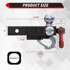 Tyt Tri Ball Mount Trailer Hitch Fits 2 Inch Receiver With Tow Hook   Shackle