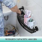 Black 18-inch Safety Grab Bar With Storage Shelf For Bathtub Or Shower  Drainage