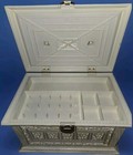 Vintage Max Klein Sewing Box Chest Tray Notions Faux White Wood Plastic Sc-1280