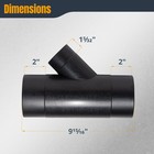 Powertec 70190 4-inch By 2-1 2-inch Y-fitting Dust Collection Hose Connector