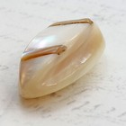 Large Antique Odd Shape Carved Pearl Shell Mop Button W  Inlay   Under 1-1 2 