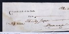 1786 Cashier Of The Bank Check Signed Duncan Ingraham  Pre-1800