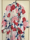 Yukata Kimono Peony Pattern White Tone Women s