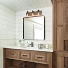 Log Barn 3-light Bathroom Vanity Light  Dark Brown And Spattered Antique Wood