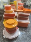 Huge Lot Vintage Tupperware Harvest Colors Pieces  Storage Containers With Lids