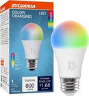 Sylvania 5 Color Led Light Bulb - Rgbw  8w A19  Instant Ambiance For Every Mood