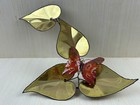Copper Brass Leaf With Butterfly Vintage