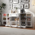 Wood Sideboard Buffet Kitchen Storage Cabinet With Drawer And Adjustable Shelf