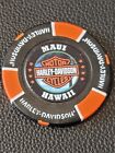Maui Hd   Hawaii  black orange Full Color  Harley Davidson Poker Chip