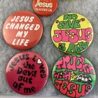 Vintage 1970s 80s Religious Pin Pinback Lot Of 15 Jesus Christ