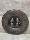 Vtg Solid Copper Embossed Persian Merchants Inspired Wall Hanging Plate 8 75   