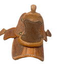 Western Saddle Toy Genuine Leather Handmade Decorative 5  Miniature