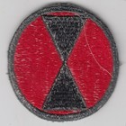 Vintage Us Army 7th Infantry Division Patch Insignia Vietnam War Era Cut Edge