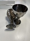 Vtg Caesars Palace Magical Empire Reflective Silver Tone Glass Goblet  las Vegas