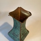Stunning Vintage 15 Inch Hammered Brass Vase Made In India