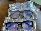 Blue Light Blocking Glasses Lot Of 3 Square Black clear Frames Clear Lens 0