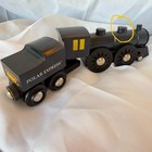 Vintage Brio Wooden Railway Polar Express Train Engine With Tender