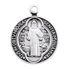  925 Sterling Silver Saint Benedict Medal Pendant Necklace  18  Chain
