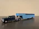 Custom 1 64 Greenlight 2016 Chevrolet 3500 With Blue Gooseneck Livestock Trailer