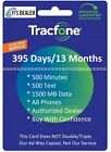 Tracfone Service Extension 1  Year 395 Days   500mins 500txt 1 5gb All Phones