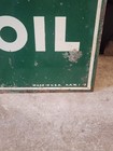 Vintage 1950 s Quaker State Motor Oil Tombstone Metal Sign 28 75  X 26 5  