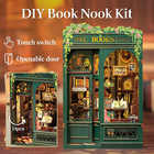 Book Nook Kit  Diy Miniature House Room Kit  Bookshelf Library Decor Gifts
