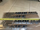 Pair Carolina Skiff Boat Emblem 25  Raised Silver With Adhesive Backing New