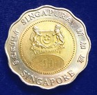 Singapore Millennium Bi-metallic 5 Dollars 2000 - Scallop Shape Coin Unc