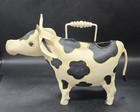 Vintage Metal Art Cow Watering Can W handle 13  X 10 5 