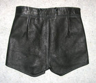 Short Children Leather Pants costume Trousers In Dark Green Off Smooth   Sz  140