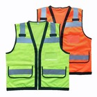 Hi Vis Safety Vest Reflective Surveryor Orange Mesh Safety Vest Jacket High Visi
