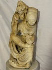 Antique Large Chinese Hand Carved Soapstone Statue Of Guanyin 19    Tall Goddess