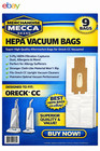 9 Hepa Vac Bags For Oreck Xl Upright Type Cc Cc Docking Ak1cc6h Ak1cc6a Ccpk8dw