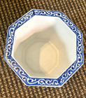 Antique Chinese Brush Pot Porcelain Octagon Blue And White  19th Century 