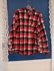 Eddie Bauer Men    Flannel Shirt Size Xl 100  Cotton Long Sleeve Relaxed Fit Red