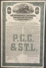 Vintage 1944 Pan Handle Route  1 000 Railroad Bond Certificate     