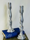 Vintage Silver Candlesticks Set Of Two Rustic Design