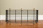 Early 19th Century New England Wrought Iron  Wire And Brass Fireplace Fender