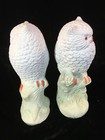 Pair Of Snowy White Owls On Tree Stumps Chalk Figurines
