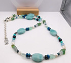 Rare Carolyn Pollack Milky Aquamarine Multi-stone 17-20  Necklace   Earrings Set