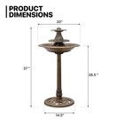 Outdoor Garden Bird Bath  37  Tall Outside 3-tiered Pedestal Antique Water Fo   