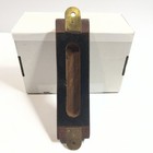 Vintage Jerusalem Jewish Mezuzah Israel Brass wood Scroll Doorpost Doorframe