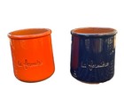 La Fermiere Glazed Terracotta Limited Edition Marigold Orange Midnight Blue Pot