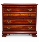Vintage Solid Wood 4 Drawer Chest   Dresser     Traditional Cherry Finish