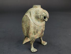 Ancient Chinese Archaic Bronze Standing Owl Water Dropper  Eastern Han Dynasty